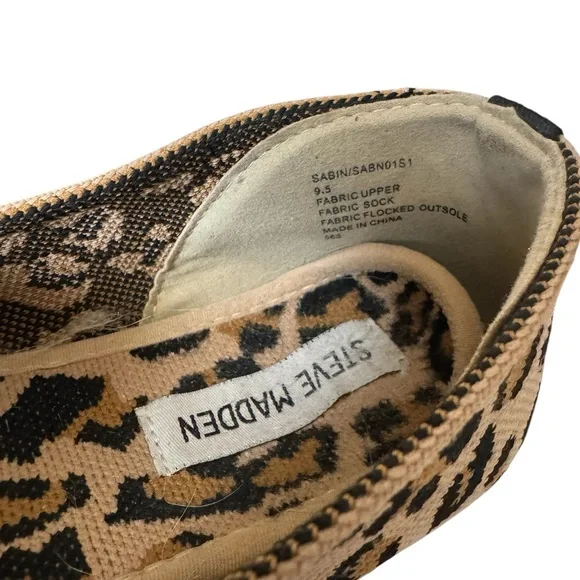 Steve Madden Leopard Sabin Fabric Knit Flat Women Size 9.5 - Picture 8 of 9